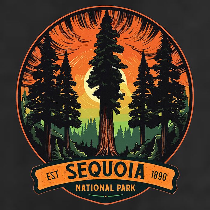 Cute Sequoia National Park Giant Tree Graphic Golf Towel