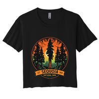 Cute Sequoia National Park Giant Tree Graphic Women's Crop Top Tee