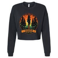 Cute Sequoia National Park Giant Tree Graphic Cropped Pullover Crew