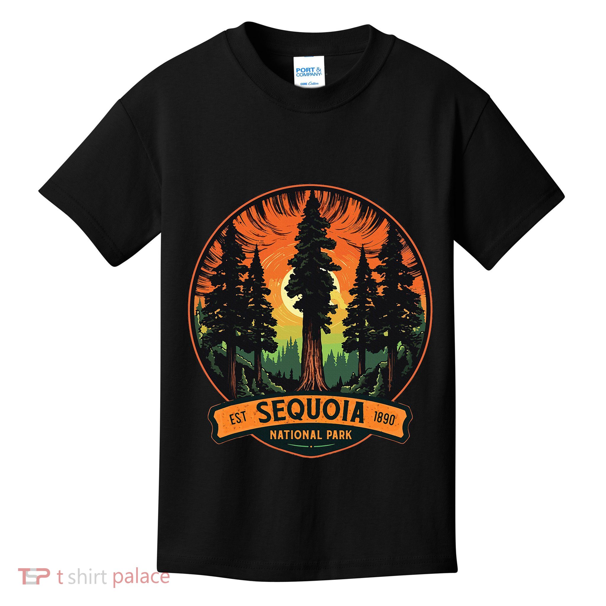 Cute Sequoia National Park Giant Tree Graphic Kids T-Shirt