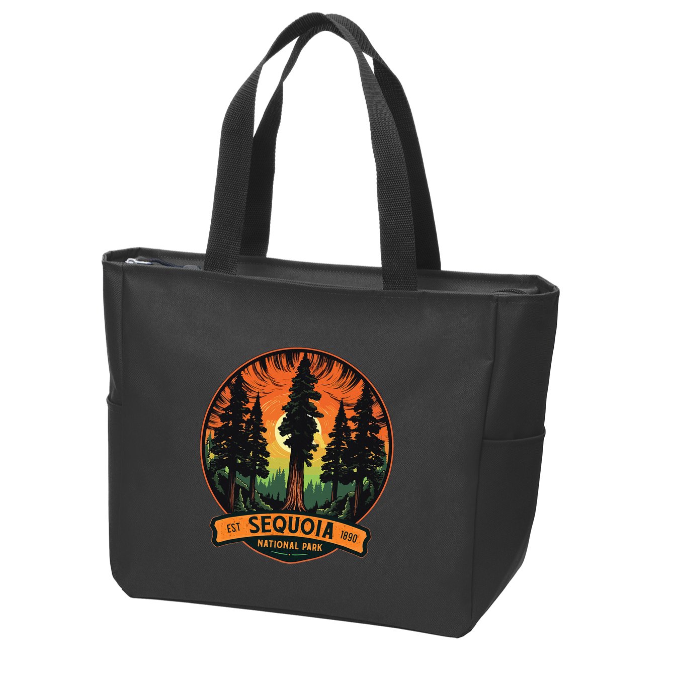 Cute Sequoia National Park Giant Tree Graphic Zip Tote Bag