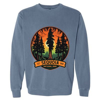 Cute Sequoia National Park Giant Tree Graphic Garment-Dyed Sweatshirt