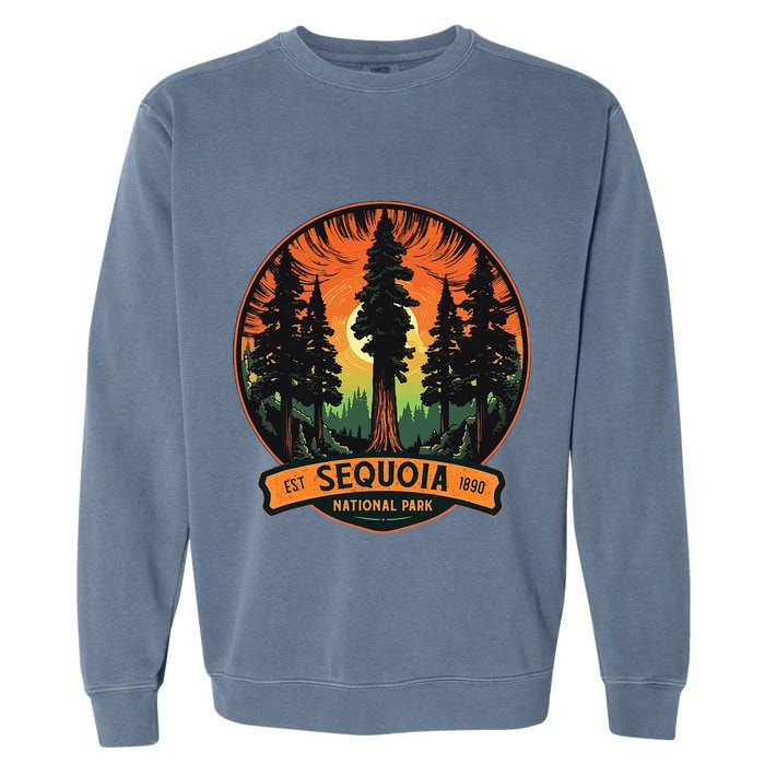 Cute Sequoia National Park Giant Tree Graphic Garment-Dyed Sweatshirt