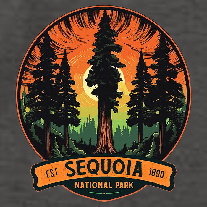 Cute Sequoia National Park Giant Tree Graphic Vector Backpack