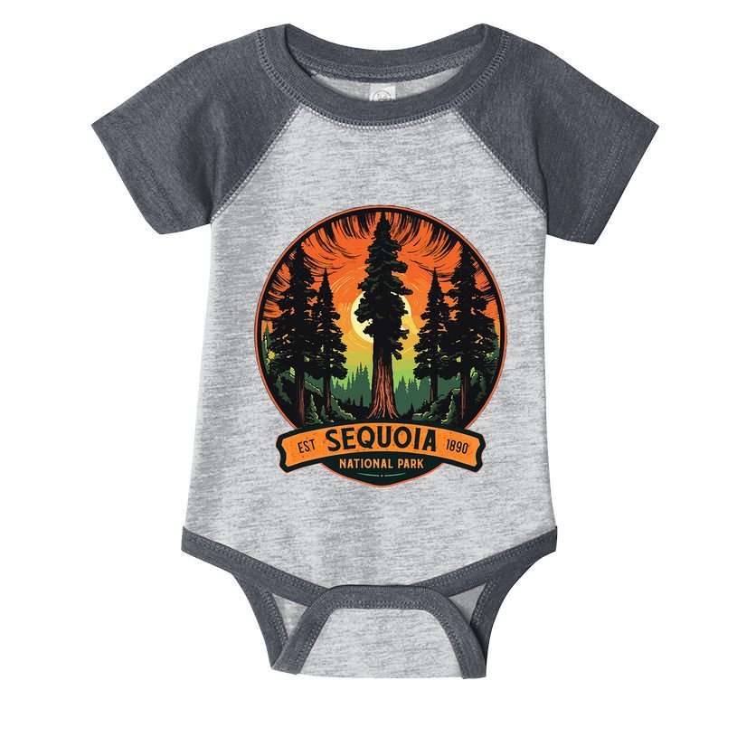 Cute Sequoia National Park Giant Tree Graphic Infant Baby Jersey Bodysuit