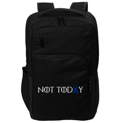 Cancer Survivor Not Today Dark Blue Ribbon Colorectal Gift Impact Tech Backpack