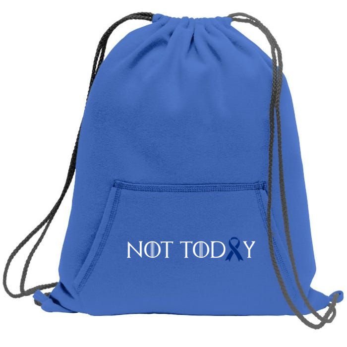 Cancer Survivor Not Today Dark Blue Ribbon Colorectal Gift Sweatshirt Cinch Pack Bag