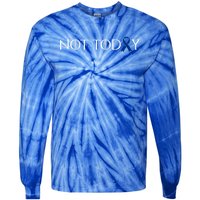 Cancer Survivor Not Today Dark Blue Ribbon Colorectal Gift Tie-Dye Long Sleeve Shirt