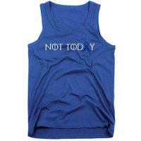 Cancer Survivor Not Today Dark Blue Ribbon Colorectal Gift Tank Top