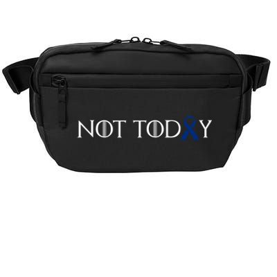 Cancer Survivor Not Today Dark Blue Ribbon Colorectal Gift Crossbody Pack