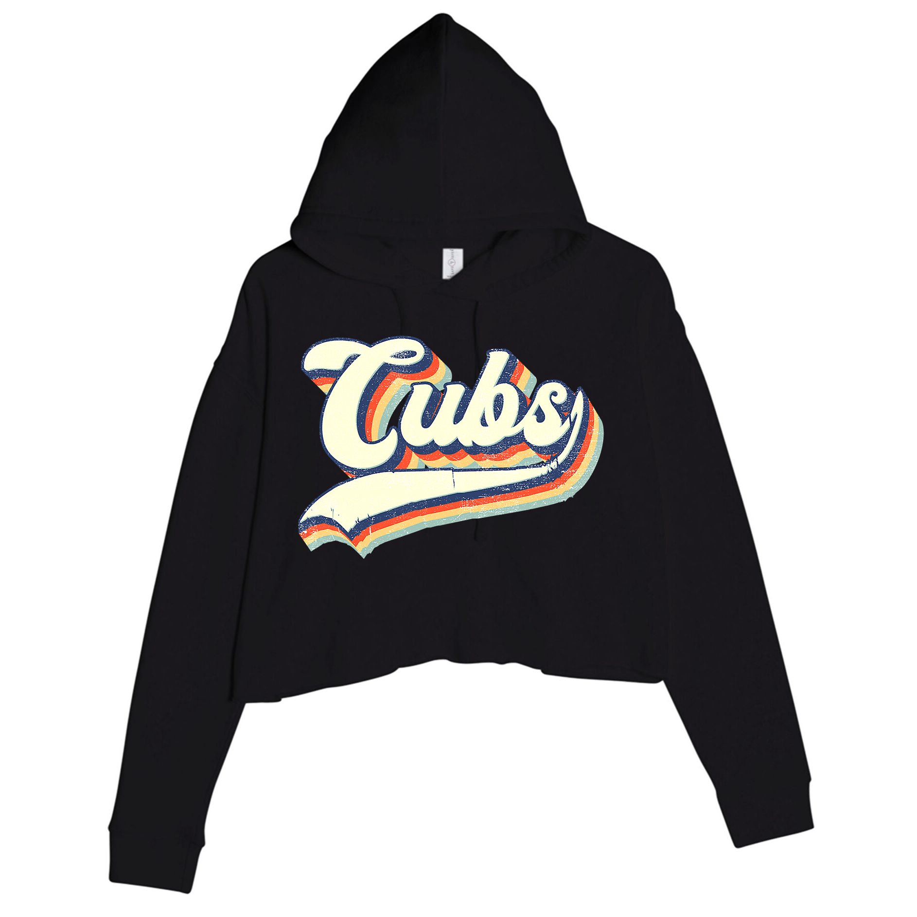 Cubs Sports Name Vintage Retro Boy Girl Crop Fleece Hoodie