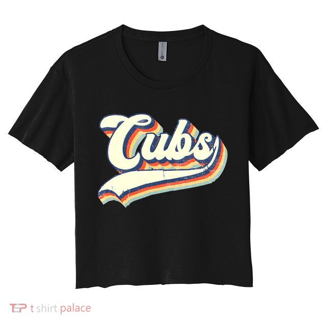 Cubs Sports Name Vintage Retro Boy Girl Crop Top
