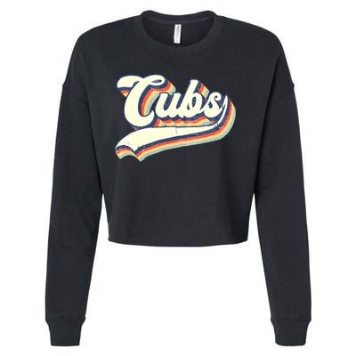 Cubs Sports Name Vintage Retro Boy Girl Cropped Pullover Crew