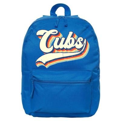 Cubs Sports Name Vintage Retro Boy Girl 16 in Basic Backpack