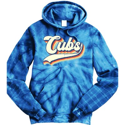 Cubs Sports Name Vintage Retro Boy Girl Tie Dye Hoodie
