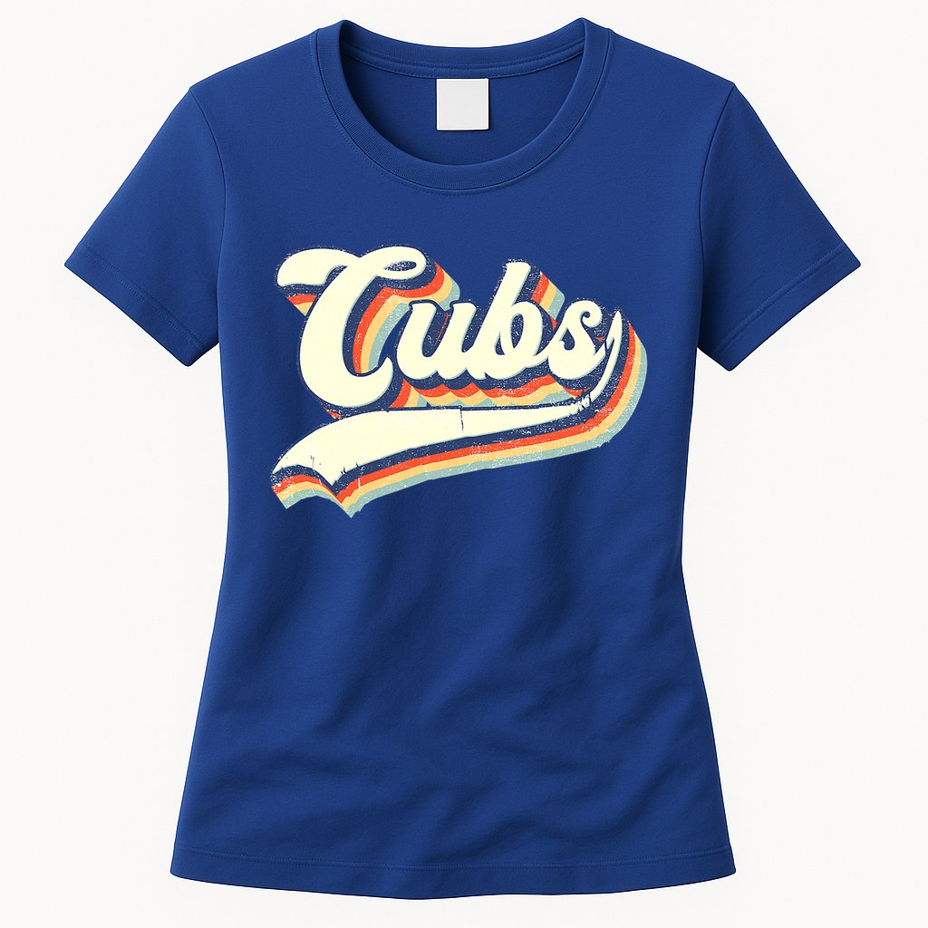Cubs Sports Name Vintage Retro Boy Girl Womens T-Shirt