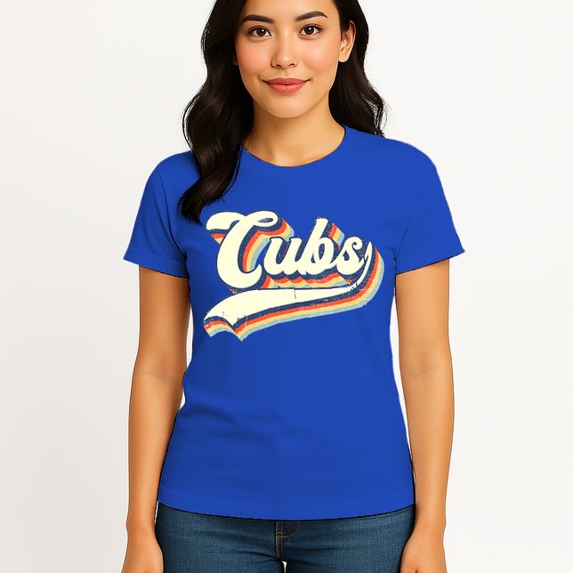 Cubs Sports Name Vintage Retro Boy Girl Womens T-Shirt