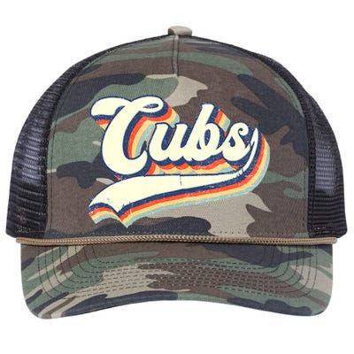 Cubs Sports Name Vintage Retro Boy Girl Retro Rope Trucker Hat Cap