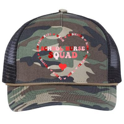 Cute School Nurse Squad Valentines Day Heart Great Gift Retro Rope Trucker Hat Cap