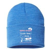 Cussing: Some Nurses Cuss Too Much And Talk Too Lou Nurse Gift Sustainable Knit Beanie