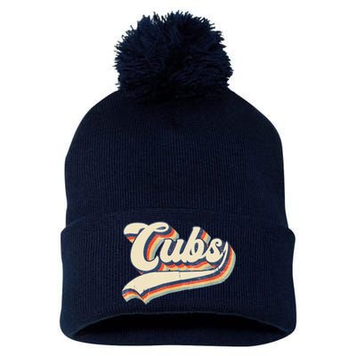 Cubs Sports Name Vintage Retro Gift Pom Pom 12in Knit Beanie