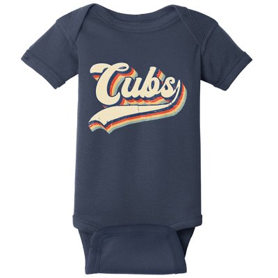 Cubs Sports Name Vintage Retro Gift Baby Bodysuit