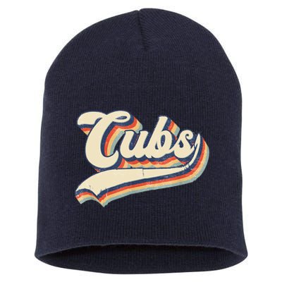 Cubs Sports Name Vintage Retro Gift Short Acrylic Beanie