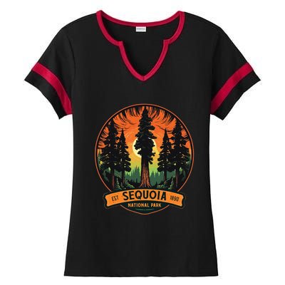 Cute Sequoia National Park Giant Tree Graphic Ladies Halftime Notch Neck Tee