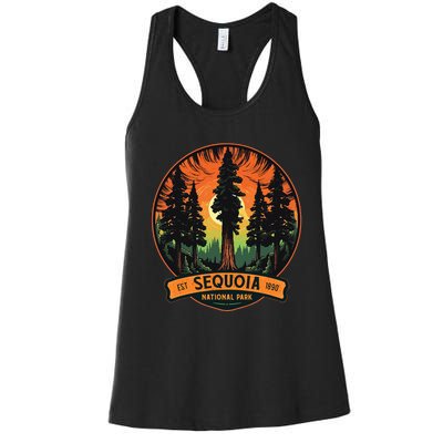 Cute Sequoia National Park Giant Tree Graphic Women's Racerback Tank