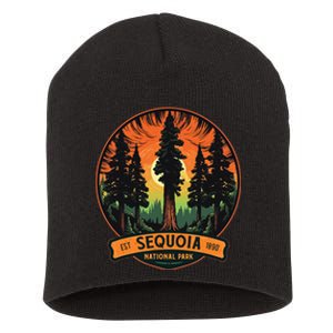 Cute Sequoia National Park Giant Tree Graphic Short Acrylic Beanie