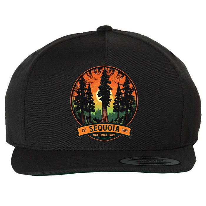 Cute Sequoia National Park Giant Tree Graphic Wool Snapback Cap