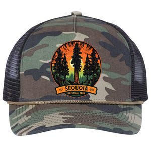 Cute Sequoia National Park Giant Tree Graphic Retro Rope Trucker Hat Cap