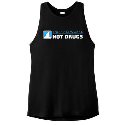 Cybersecurity Sniff Networks Not Drugs Hacker Ladies PosiCharge Tri-Blend Wicking Tank