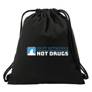 Cybersecurity Sniff Networks Not Drugs Hacker Drawstring Bag