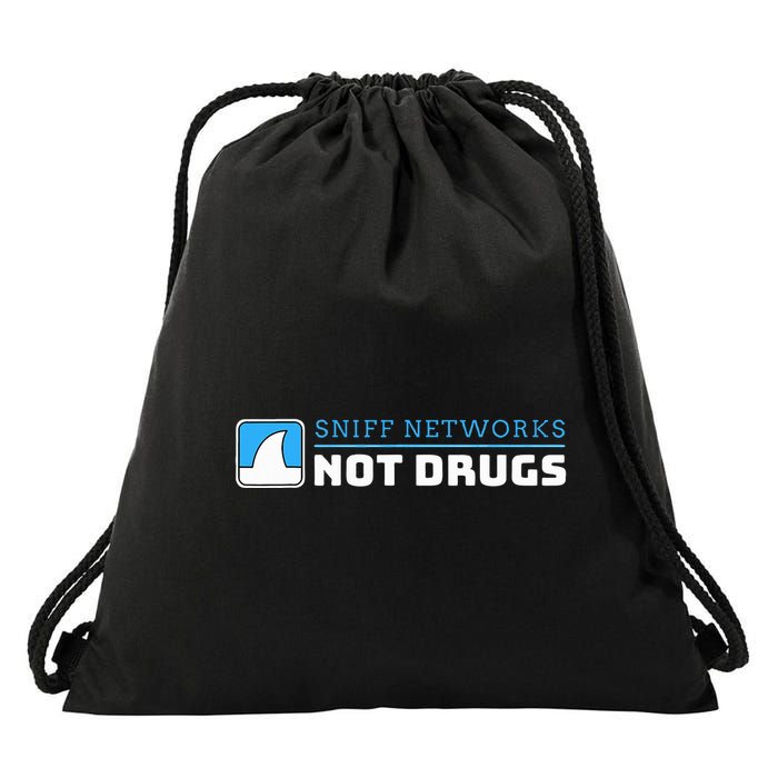Cybersecurity Sniff Networks Not Drugs Hacker Drawstring Bag