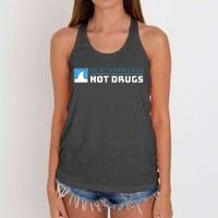 Cybersecurity Sniff Networks Not Drugs Hacker Women's Knotted Racerback Tank