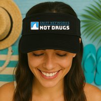 Cybersecurity Sniff Networks Not Drugs Hacker Valucap Bio-Washed Visor