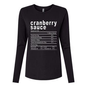 Cranberry Sauce Nutrition Facts Thanksgiving Gift Womens Cotton Relaxed Long Sleeve T-Shirt