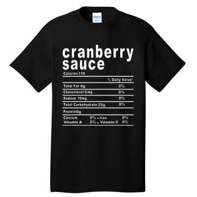 Cranberry Sauce Nutrition Facts Thanksgiving Gift Tall T-Shirt