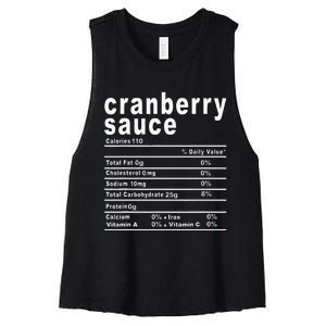 Cranberry Sauce Nutrition Facts Thanksgiving Gift Women's Racerback Cropped Tank