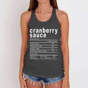 Cranberry Sauce Nutrition Facts Thanksgiving Gift Women's Knotted Racerback Tank