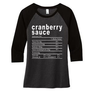 Cranberry Sauce Nutrition Facts Thanksgiving Gift Women's Tri-Blend 3/4-Sleeve Raglan Shirt