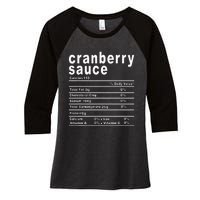 Cranberry Sauce Nutrition Facts Thanksgiving Gift Women's Tri-Blend 3/4-Sleeve Raglan Shirt