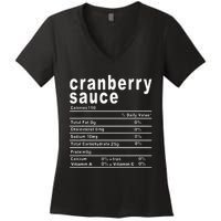 Cranberry Sauce Nutrition Facts Thanksgiving Gift Women's V-Neck T-Shirt