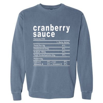 Cranberry Sauce Nutrition Facts Thanksgiving Gift Garment-Dyed Sweatshirt