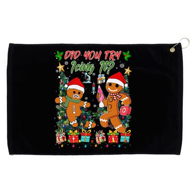 Christmas School Nurse Xmas Did You Try Icing It Gingerbread Grommeted Golf Towel