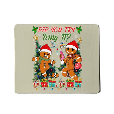 Christmas School Nurse Xmas Did You Try Icing It Gingerbread Mousepad