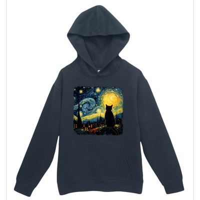 Cat Starry Night Van Gogh Cat For Cat Lover Cat Mom Cat Dad Urban Pullover Hoodie