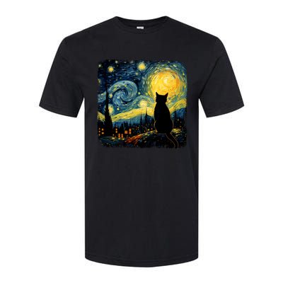 Cat Starry Night Van Gogh Cat For Cat Lover Cat Mom Cat Dad Softstyle® CVC T-Shirt