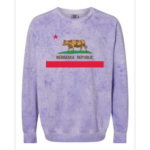 California Style Nebraska State Flag Colorblast Crewneck Sweatshirt